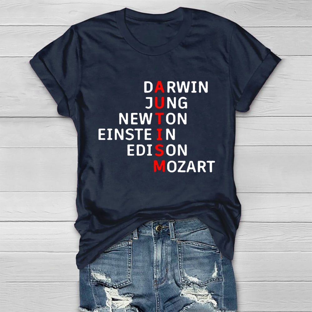 Autism Darwin Jung Newton Einstein Edison Mozart T-shirt