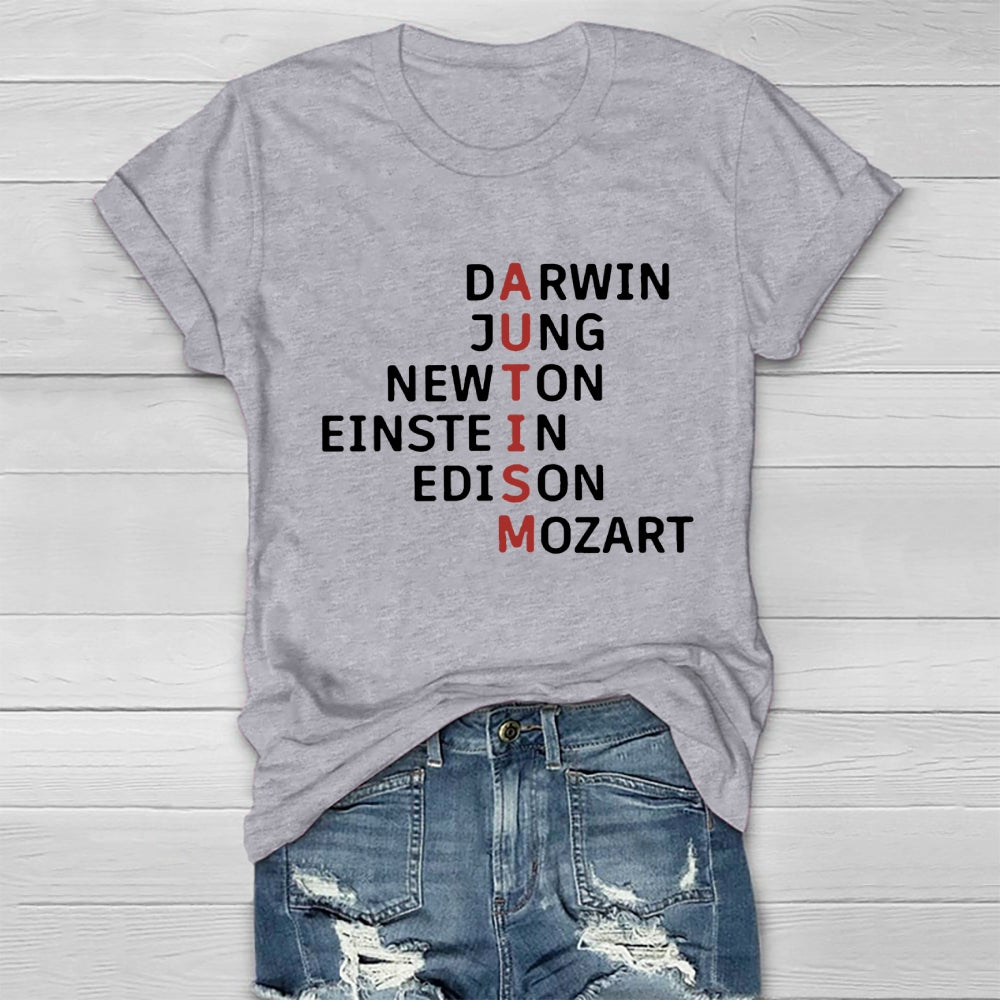 Autism Darwin Jung Newton Einstein Edison Mozart T-shirt