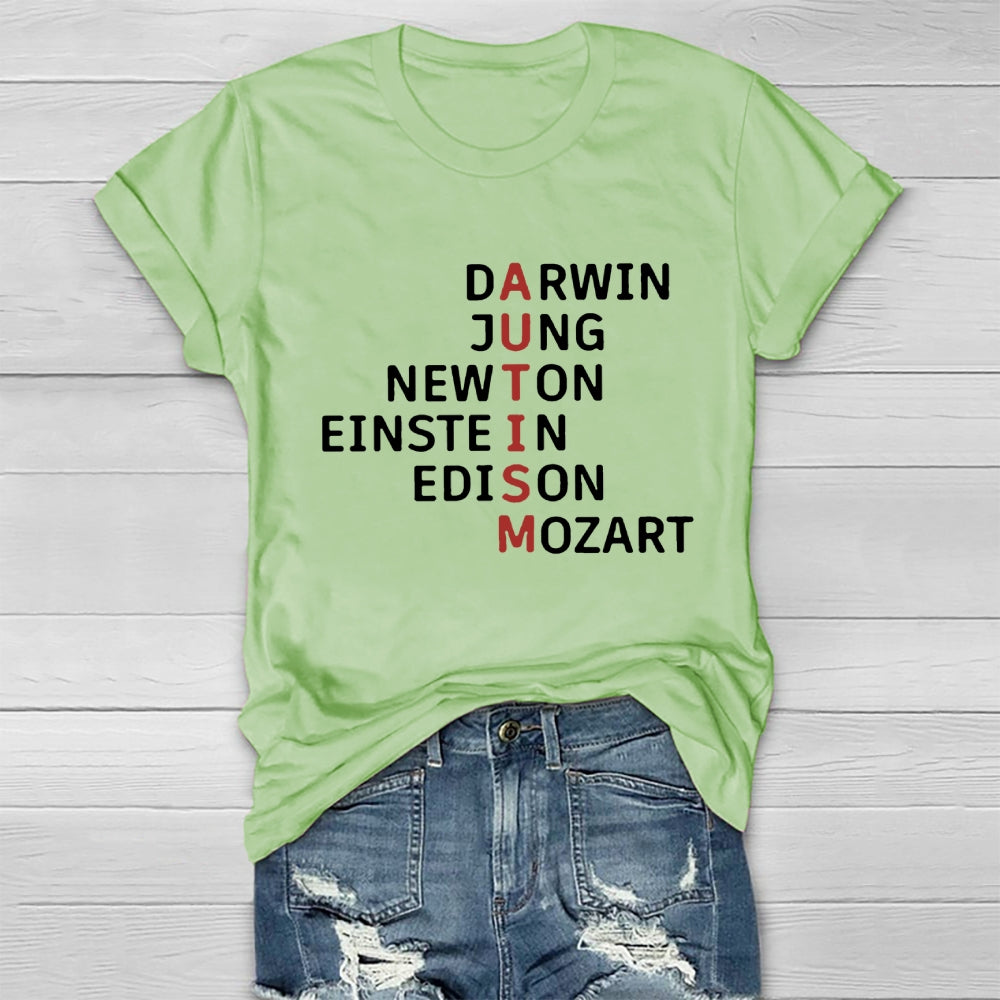 Autism Darwin Jung Newton Einstein Edison Mozart T-shirt