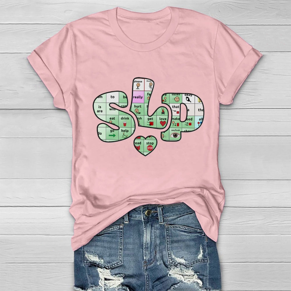 SLP Alphabet Fonts And Hearts T-shirt