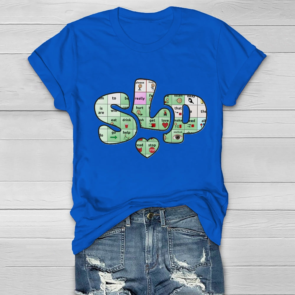 SLP Alphabet Fonts And Hearts T-shirt