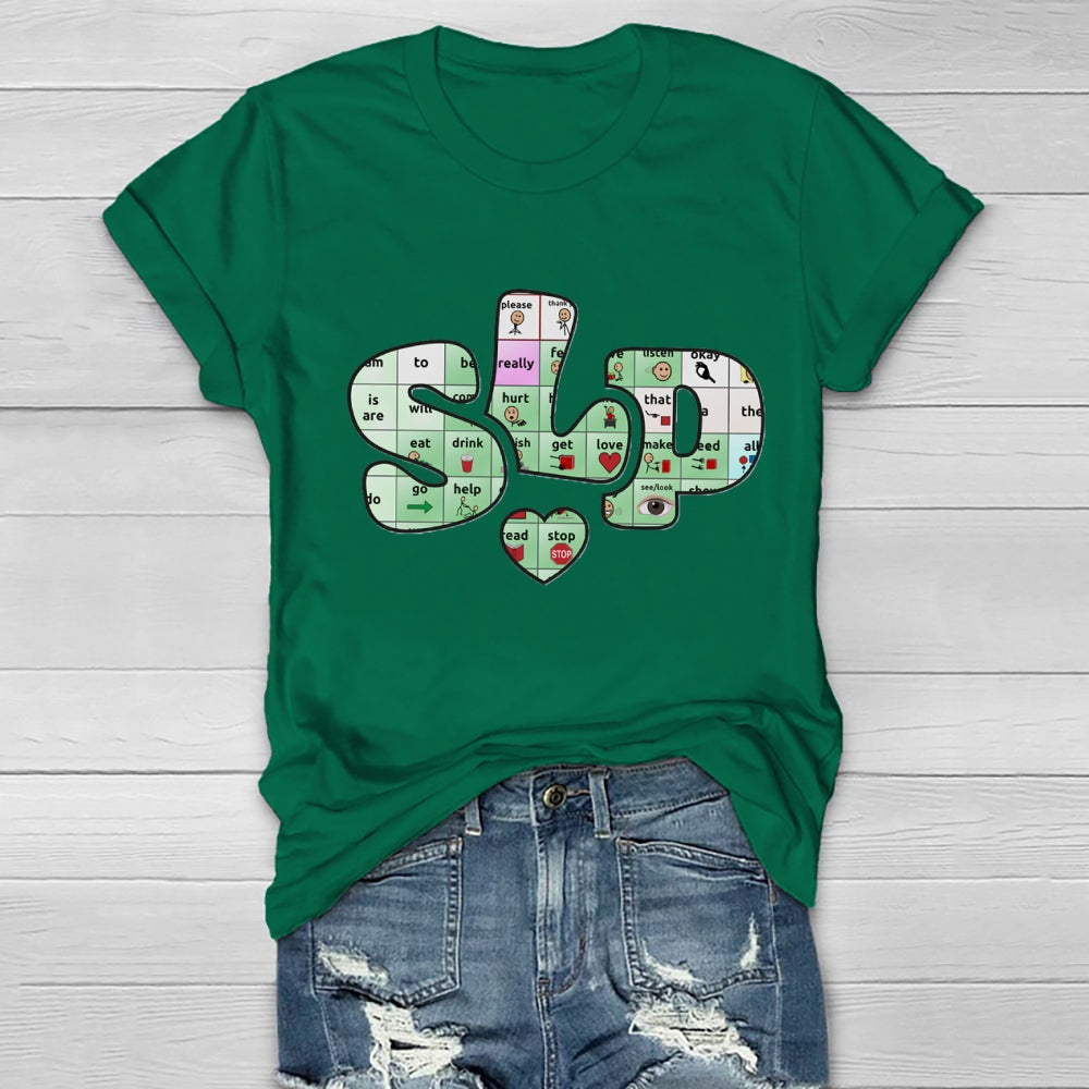 SLP Alphabet Fonts And Hearts T-shirt