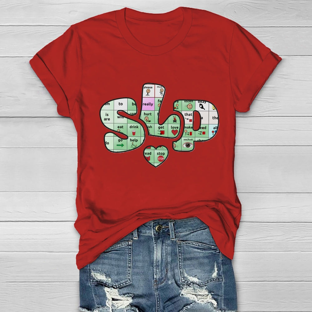 SLP Alphabet Fonts And Hearts T-shirt