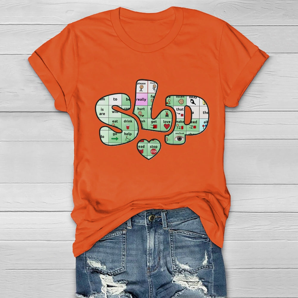 SLP Alphabet Fonts And Hearts T-shirt