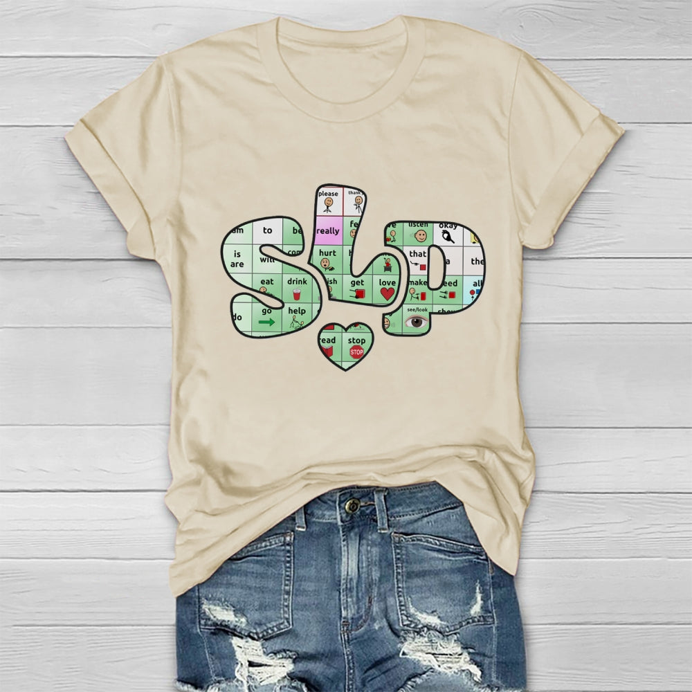 SLP Alphabet Fonts And Hearts T-shirt