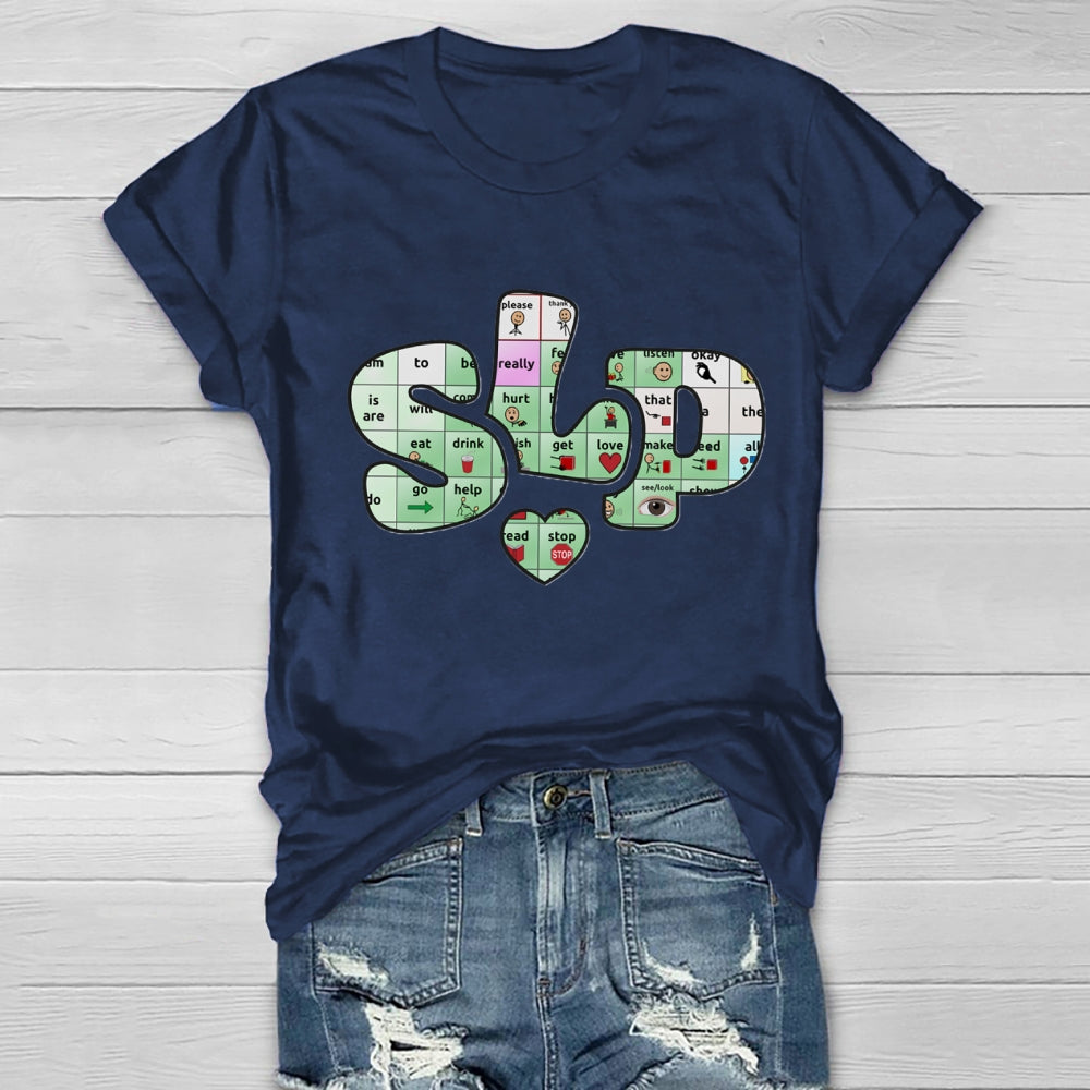 SLP Alphabet Fonts And Hearts T-shirt