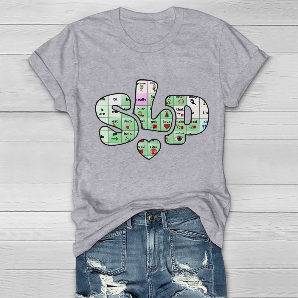 SLP Alphabet Fonts And Hearts T-shirt