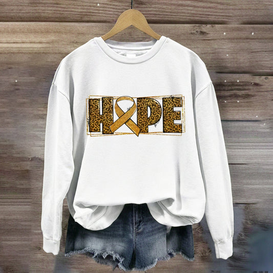 Leopard Hope Golden Ribbon Sweatshirt