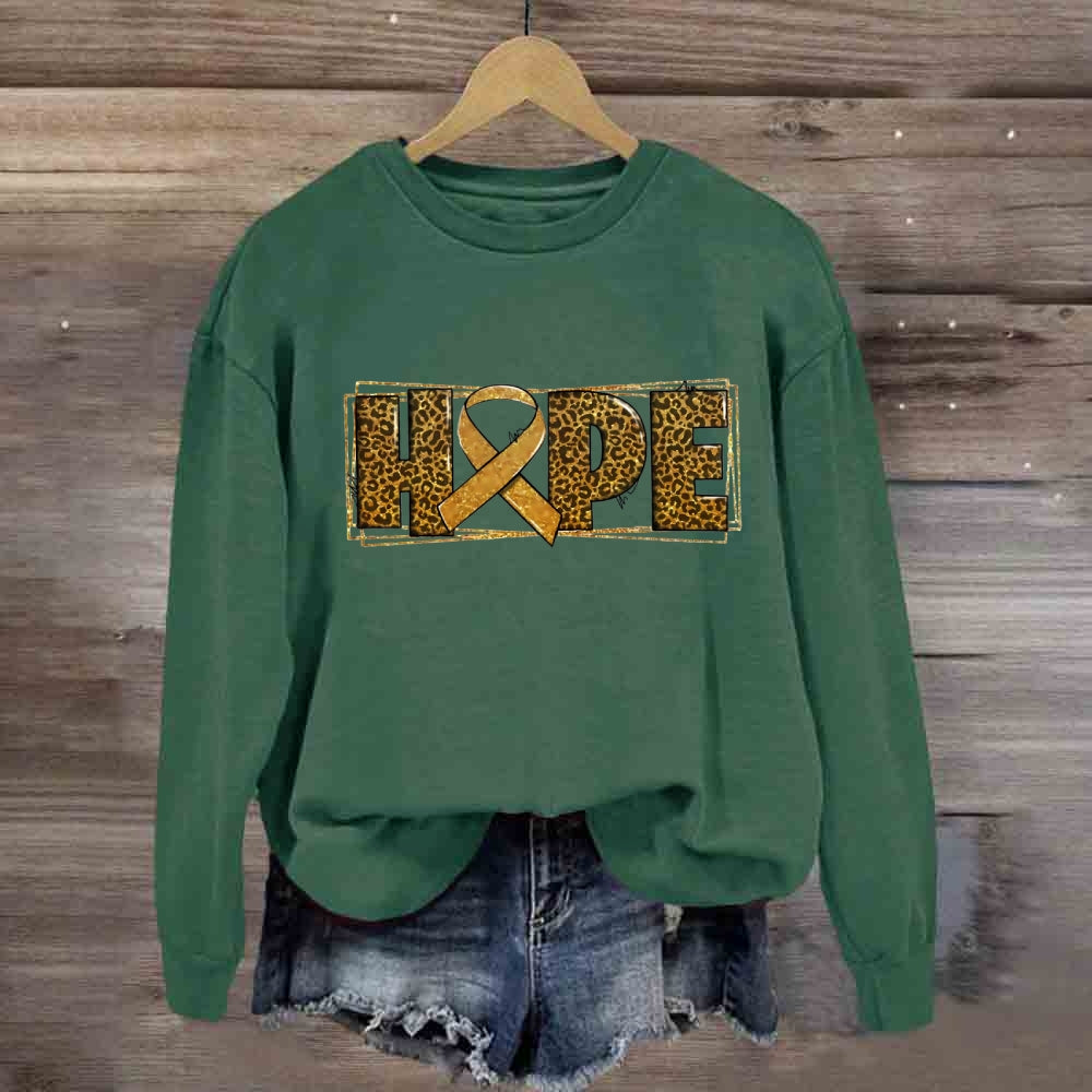 Leopard Hope Golden Ribbon Sweatshirt