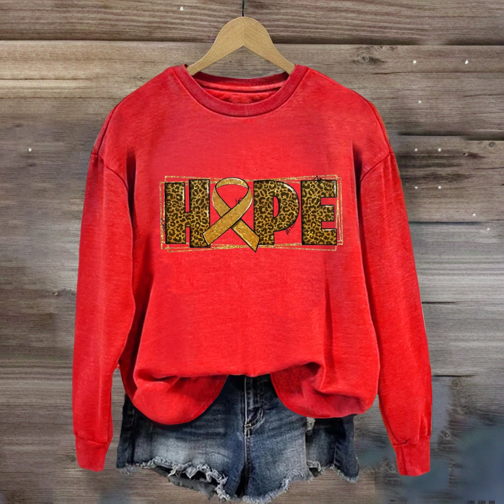 Leopard Hope Golden Ribbon Sweatshirt