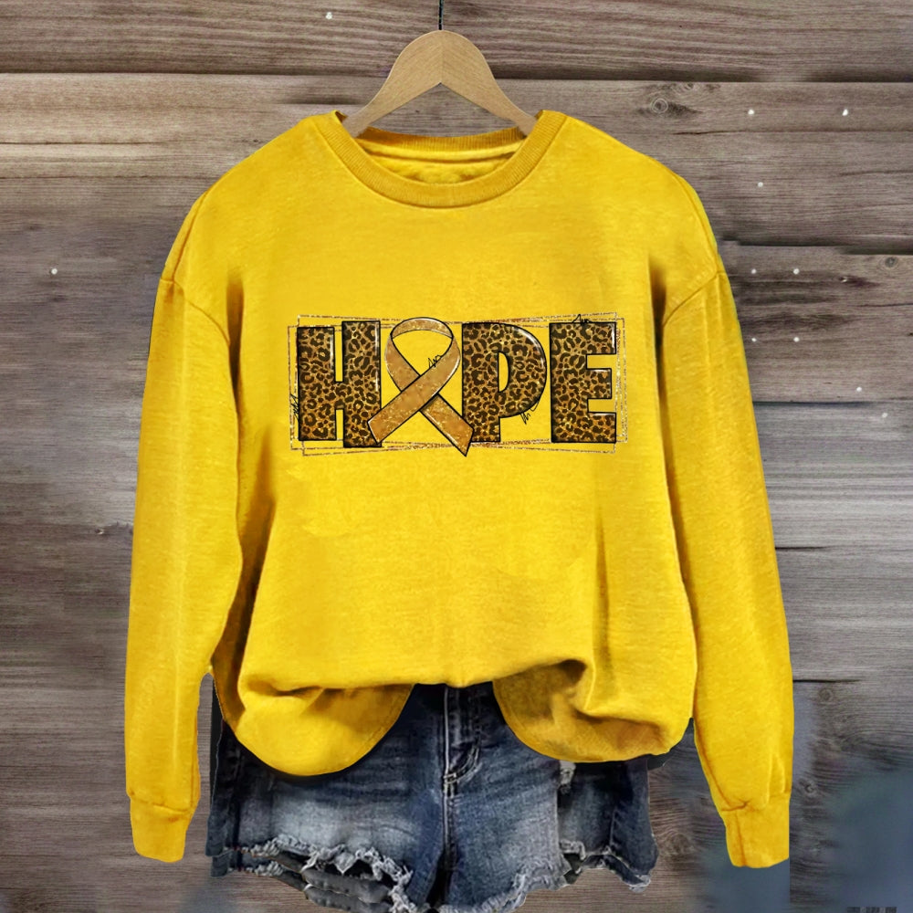 Leopard Hope Golden Ribbon Sweatshirt