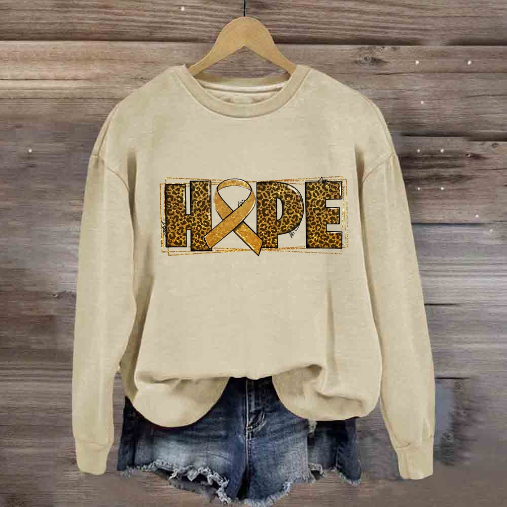 Leopard Hope Golden Ribbon Sweatshirt