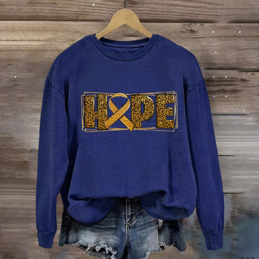 Leopard Hope Golden Ribbon Sweatshirt