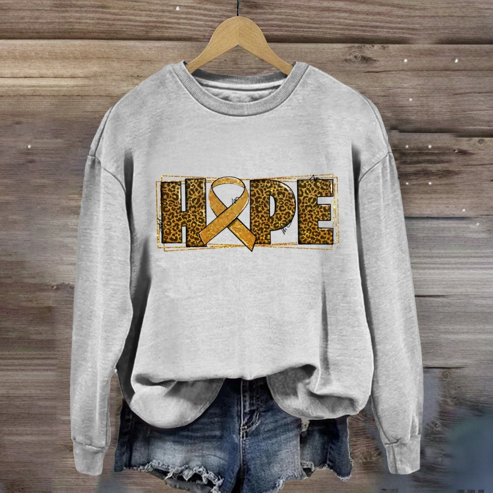 Leopard Hope Golden Ribbon Sweatshirt