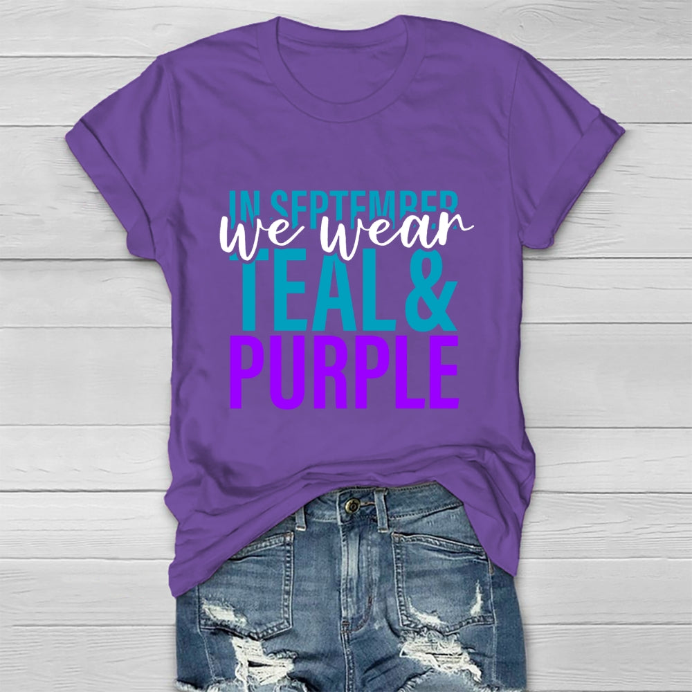 In September We Wear Teal Purple Healthwear T-shirt