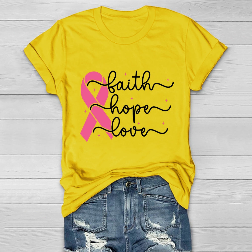 Faith Hope Love Breast Cancer Awareness Healthwear T-shirt