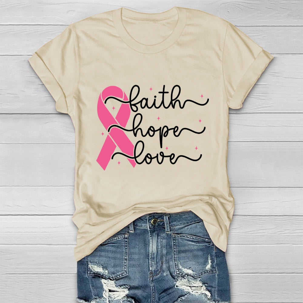 Faith Hope Love Breast Cancer Awareness Healthwear T-shirt