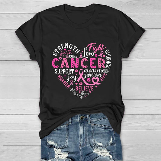 Breast Cancer Awareness Shirt Strength Faith Hope Love Cure Healthwear T-shirt