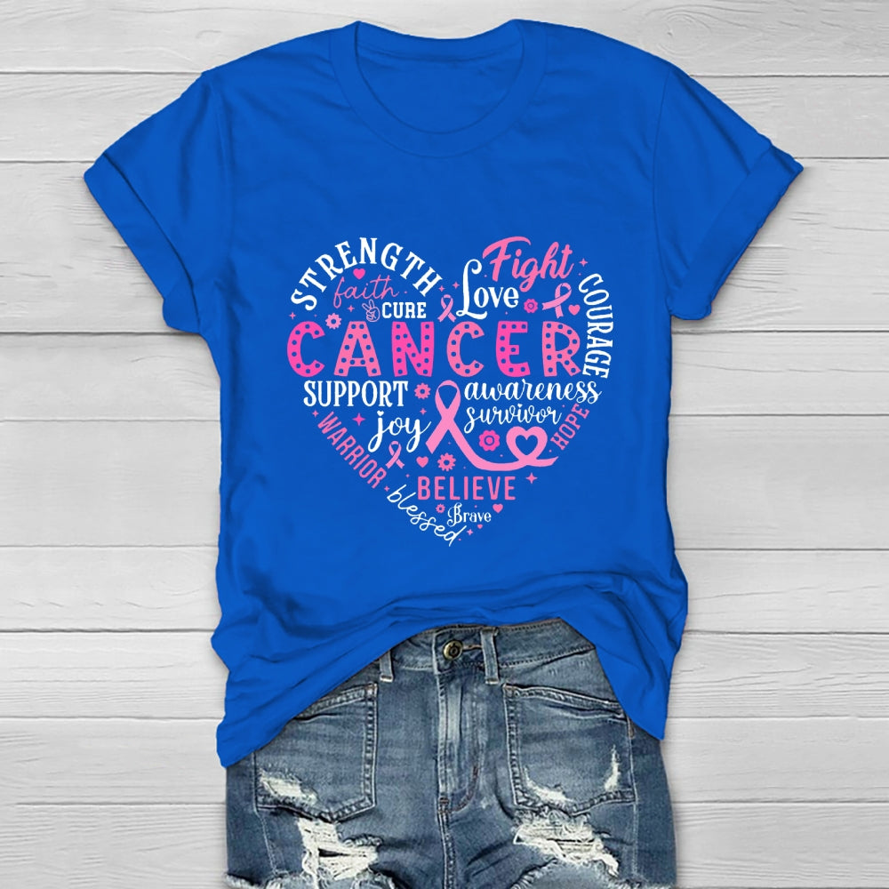 Breast Cancer Awareness Shirt Strength Faith Hope Love Cure Healthwear T-shirt