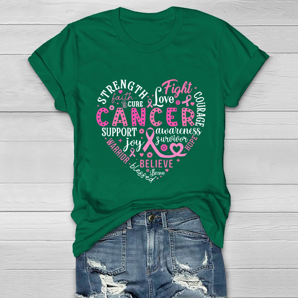 Breast Cancer Awareness Shirt Strength Faith Hope Love Cure Healthwear T-shirt