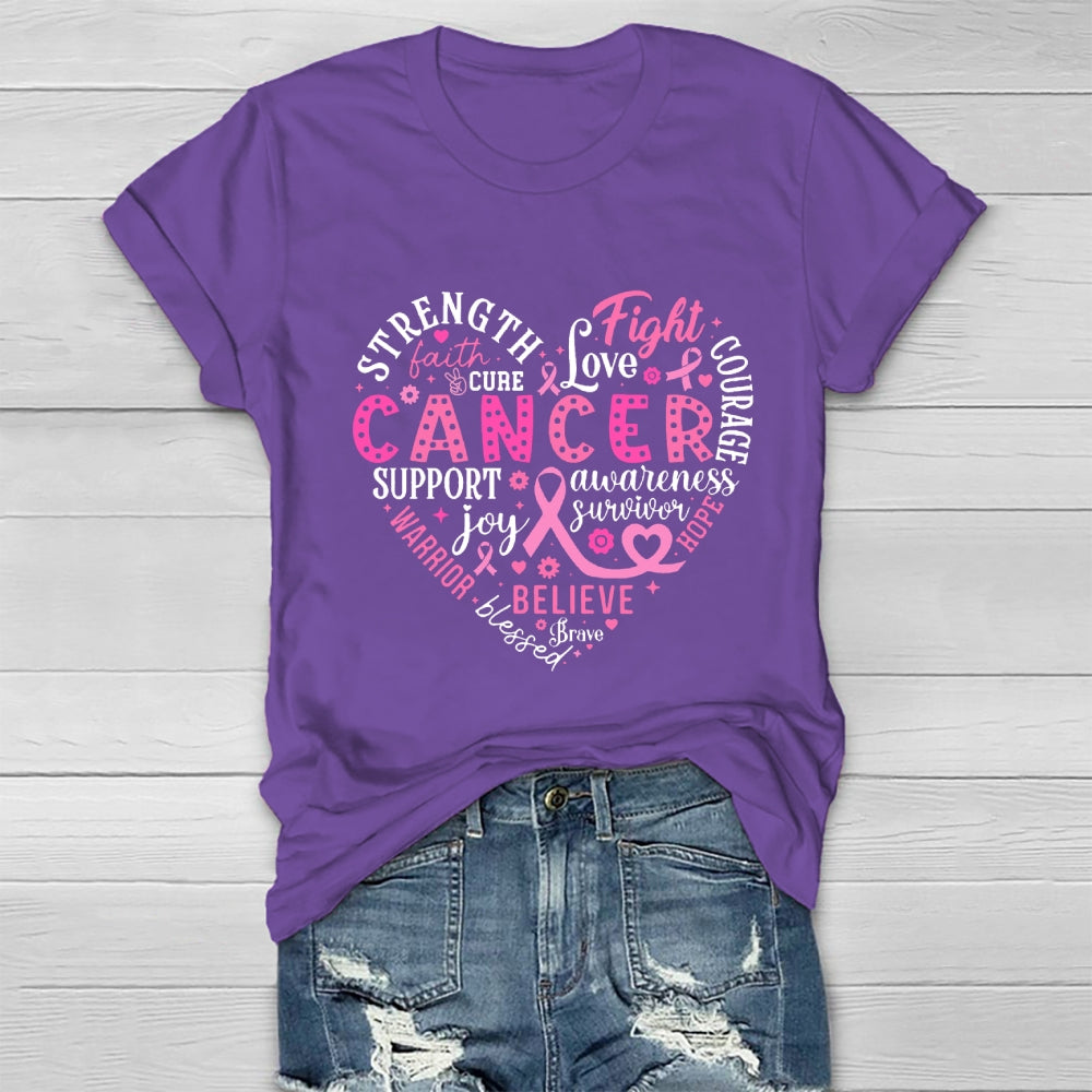 Breast Cancer Awareness Shirt Strength Faith Hope Love Cure Healthwear T-shirt