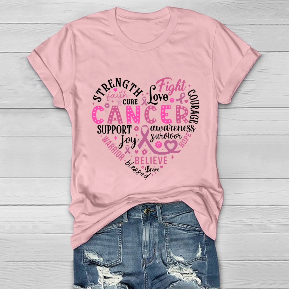 Breast Cancer Awareness Shirt Strength Faith Hope Love Cure Healthwear T-shirt