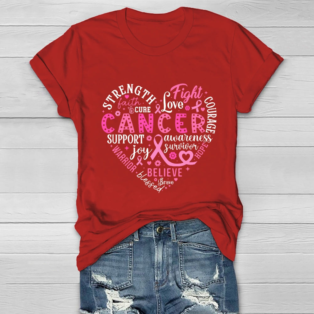 Breast Cancer Awareness Shirt Strength Faith Hope Love Cure Healthwear T-shirt