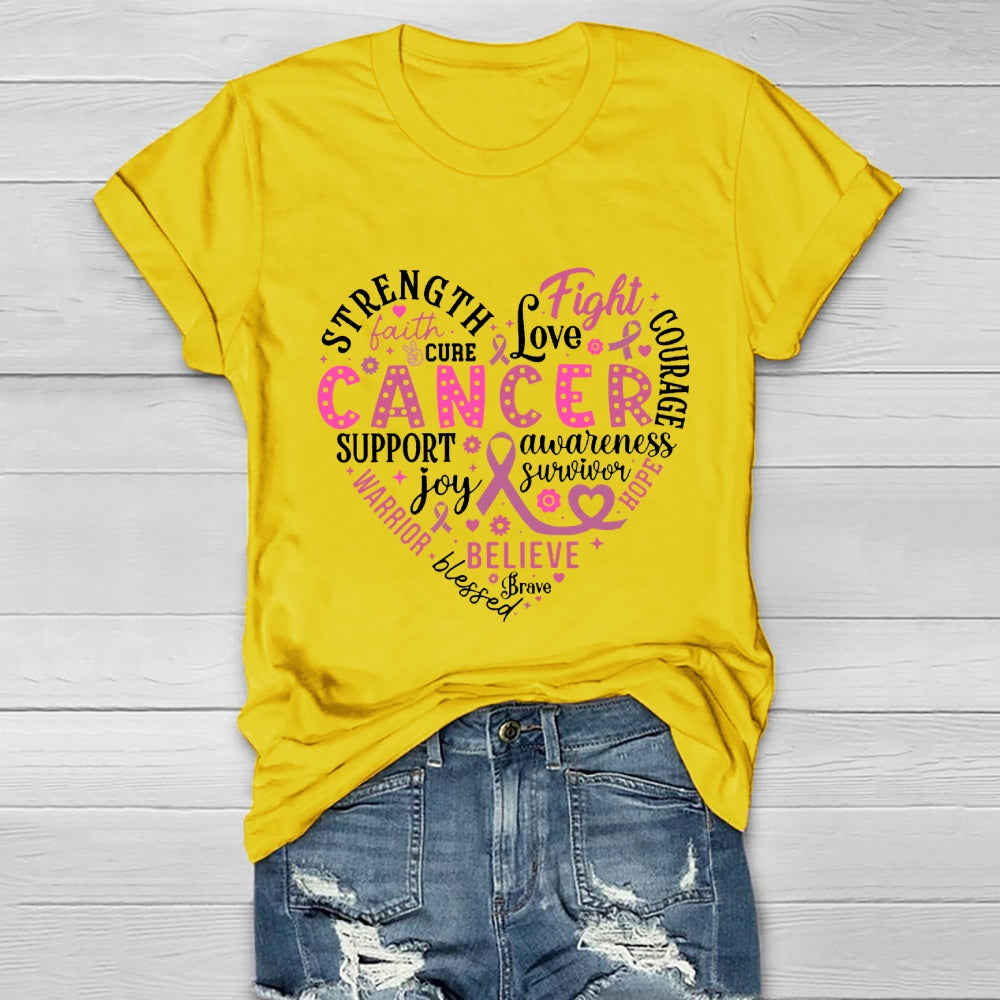 Breast Cancer Awareness Shirt Strength Faith Hope Love Cure Healthwear T-shirt