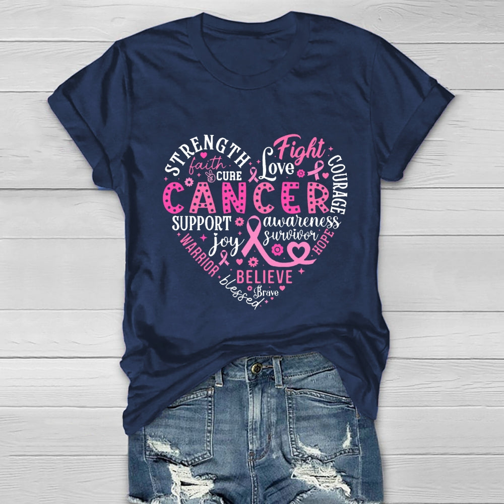 Breast Cancer Awareness Shirt Strength Faith Hope Love Cure Healthwear T-shirt