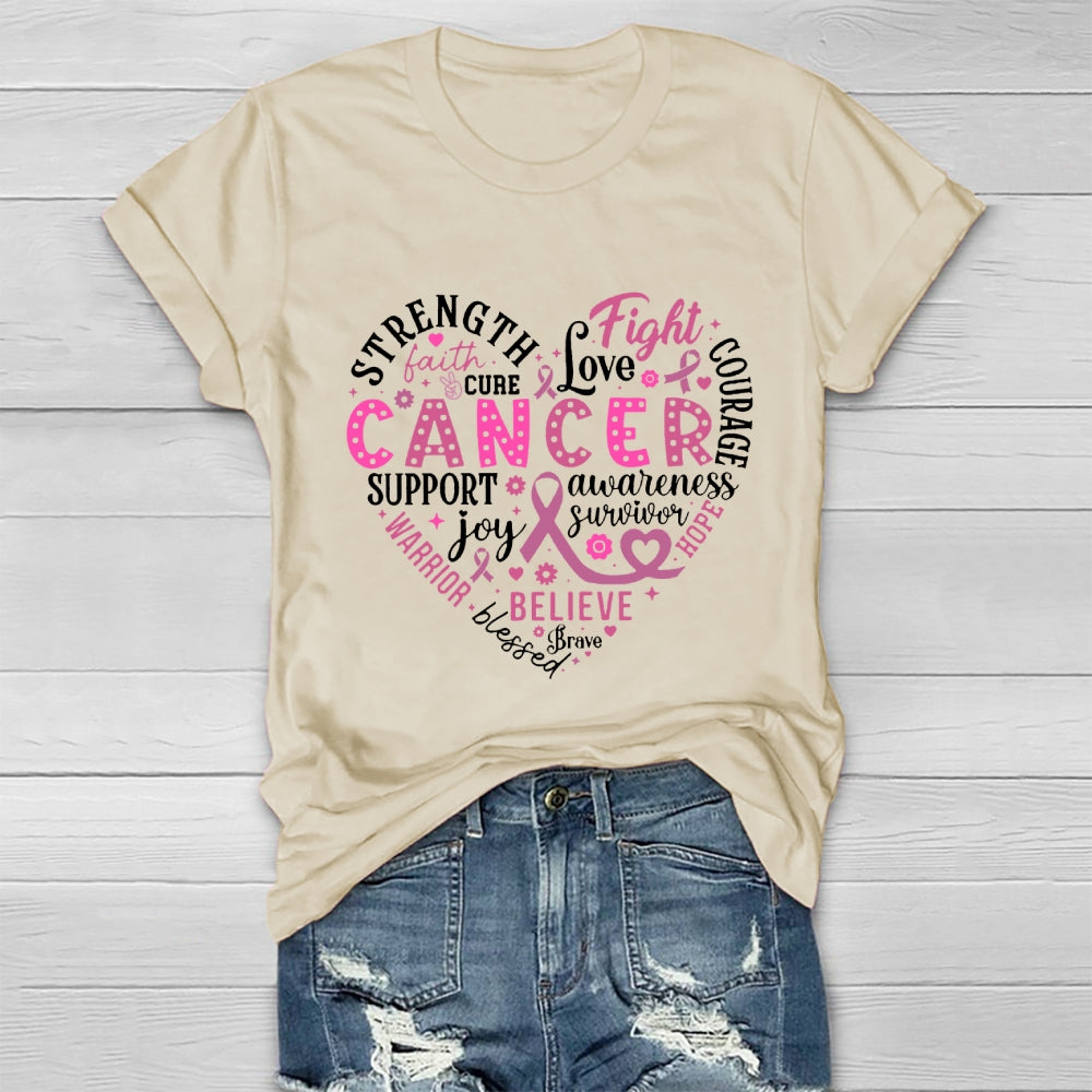 Breast Cancer Awareness Shirt Strength Faith Hope Love Cure Healthwear T-shirt