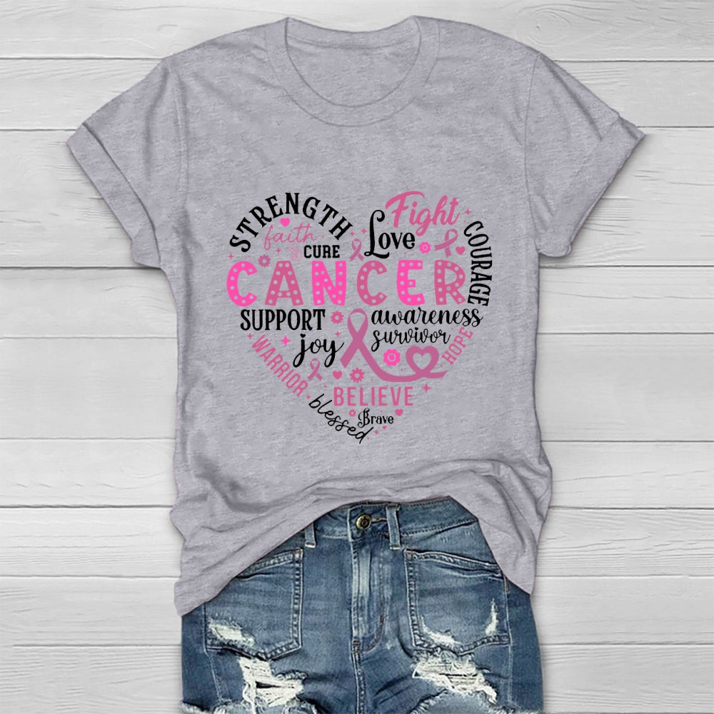 Breast Cancer Awareness Shirt Strength Faith Hope Love Cure Healthwear T-shirt