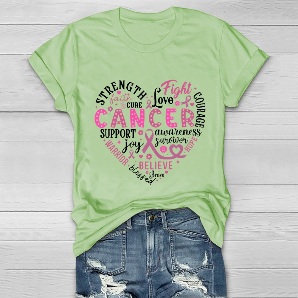 Breast Cancer Awareness Shirt Strength Faith Hope Love Cure Healthwear T-shirt