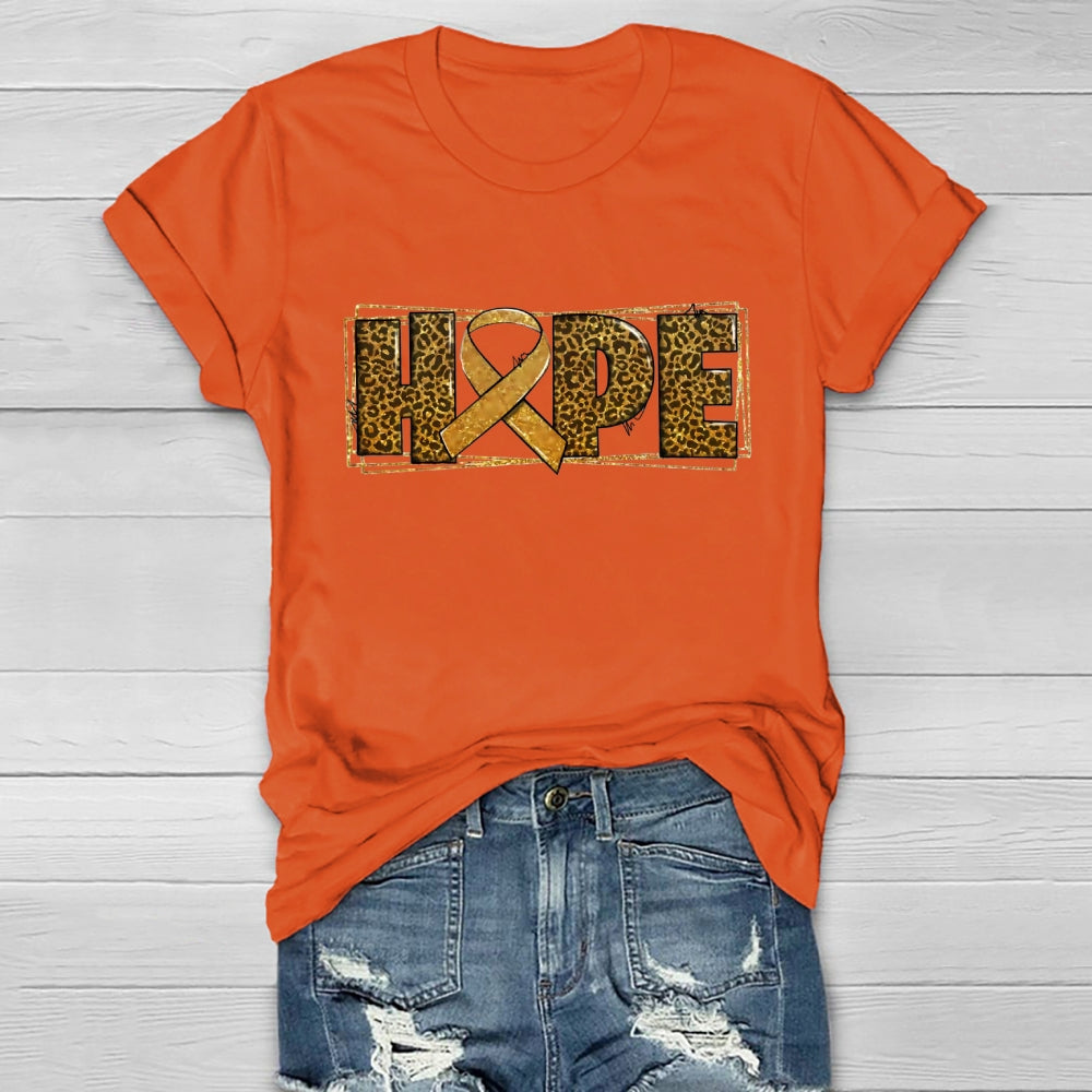 Hope Leopard Print Letters Healthwear T-shirt