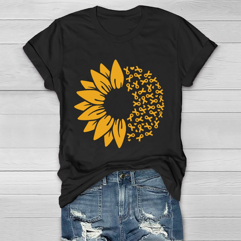 Orange Ribbon Sunflower Healthwear T-shirt