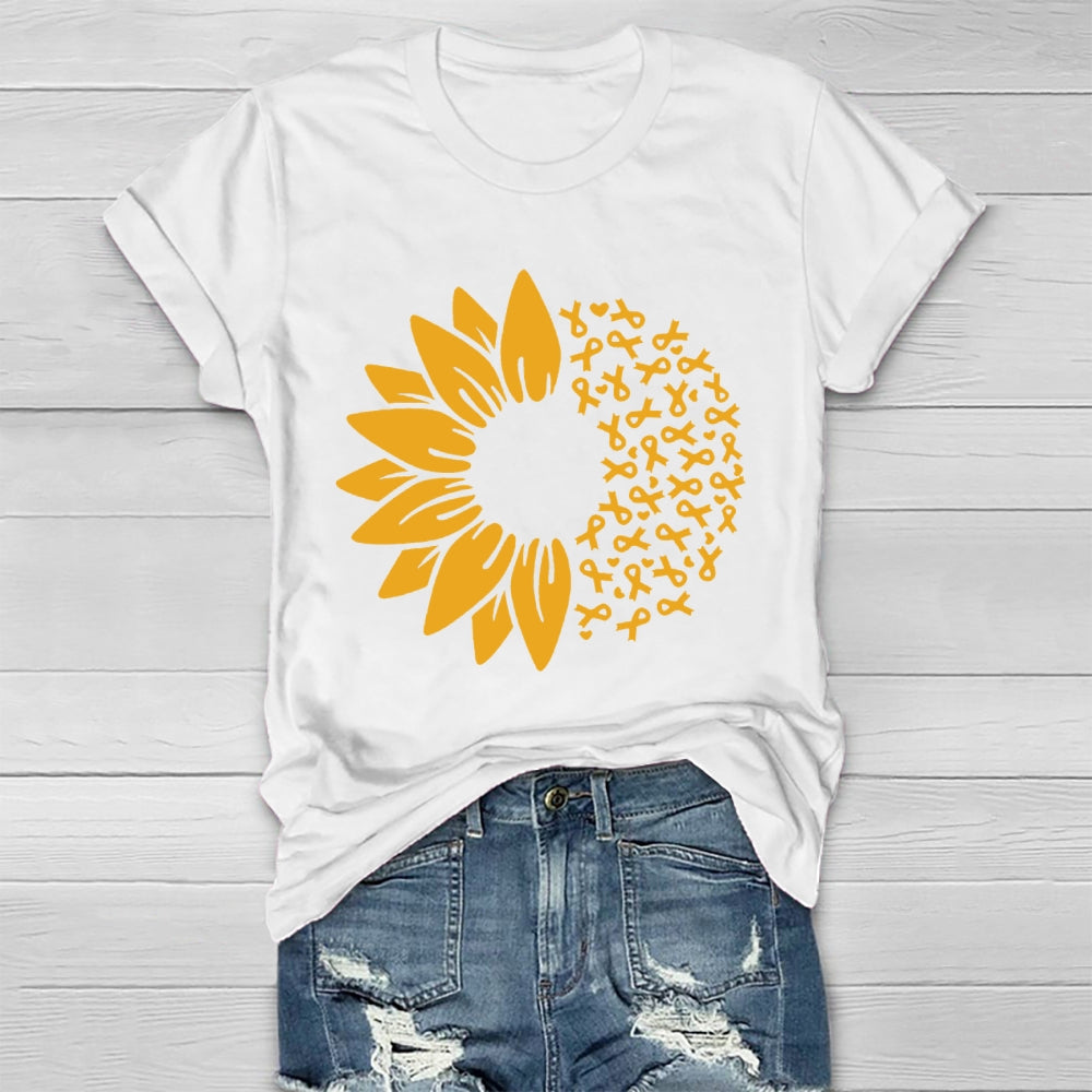 Orange Ribbon Sunflower Healthwear T-shirt