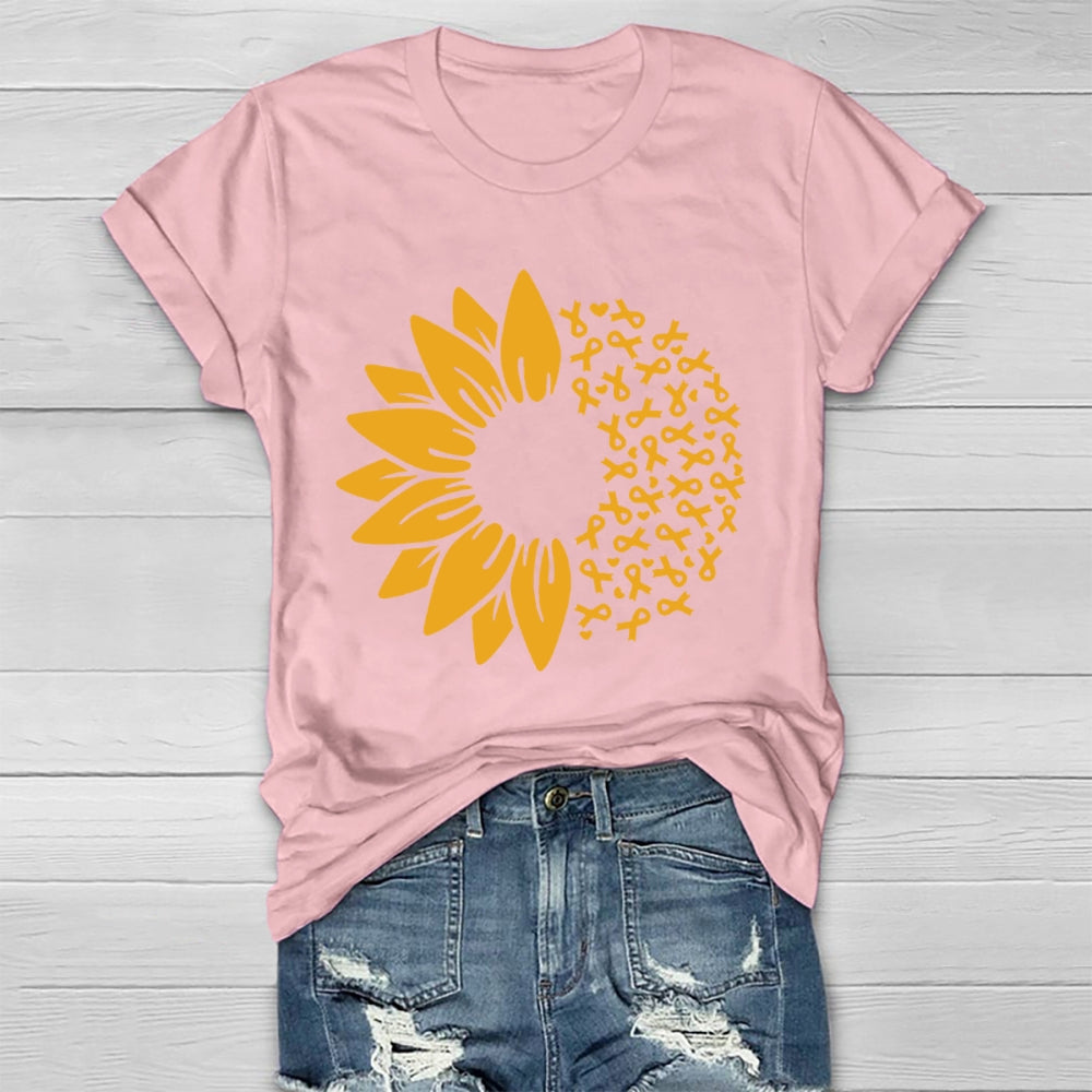Orange Ribbon Sunflower Healthwear T-shirt