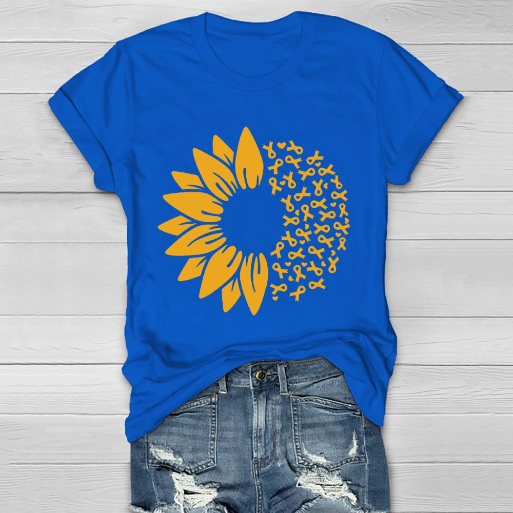 Orange Ribbon Sunflower Healthwear T-shirt