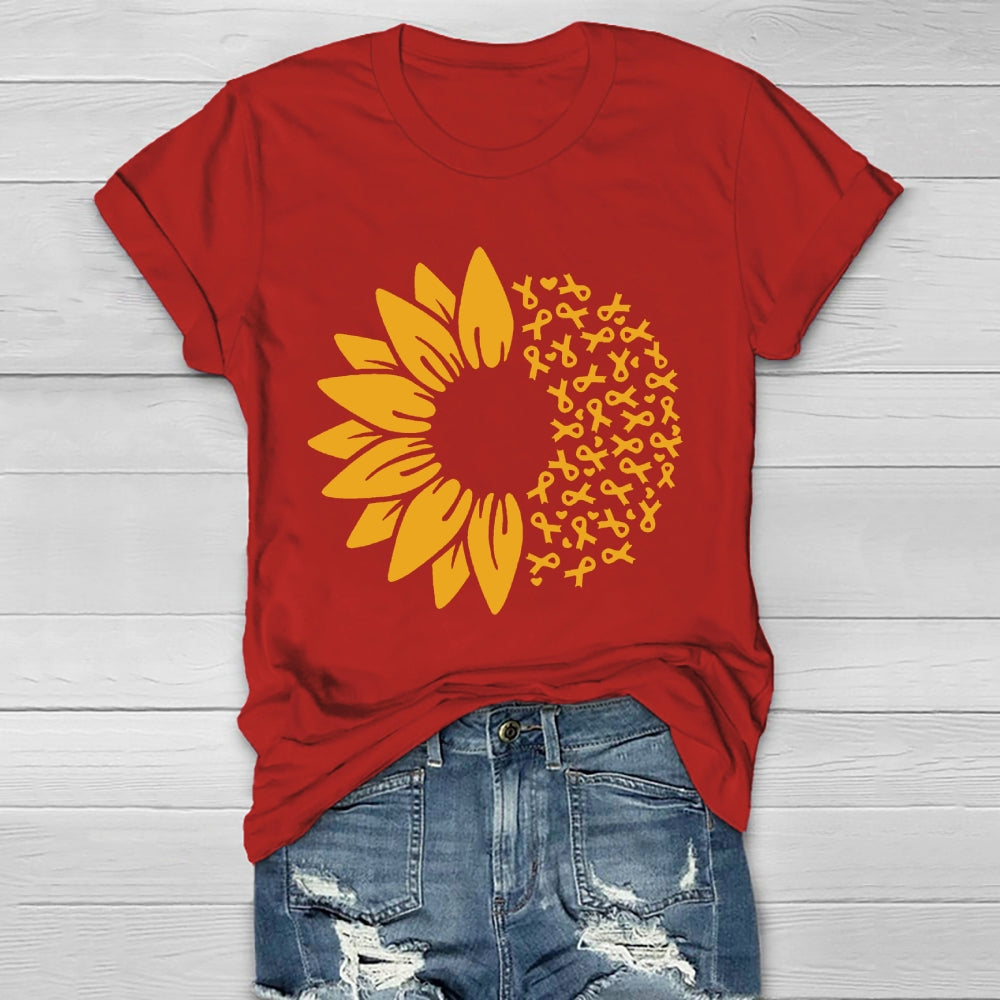 Orange Ribbon Sunflower Healthwear T-shirt
