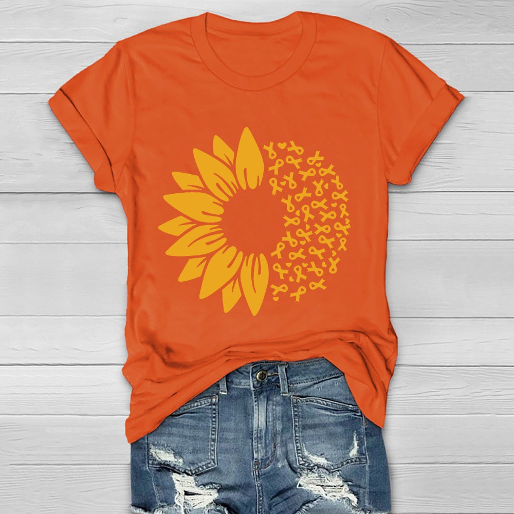 Orange Ribbon Sunflower Healthwear T-shirt