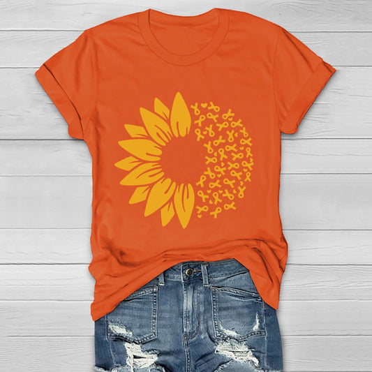 Orange Ribbon Sunflower Healthwear T-shirt
