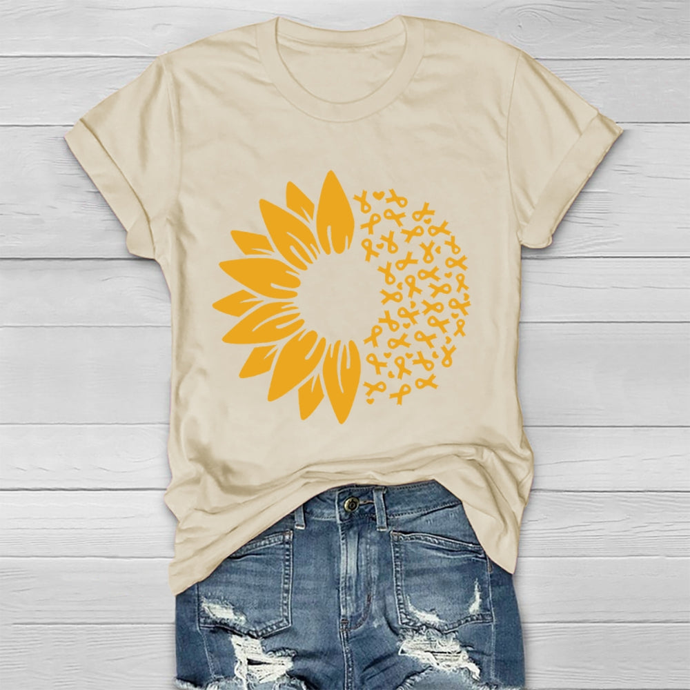 Orange Ribbon Sunflower Healthwear T-shirt
