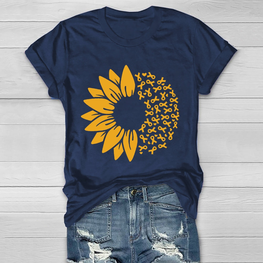 Orange Ribbon Sunflower Healthwear T-shirt