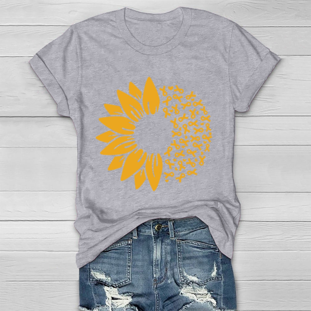 Orange Ribbon Sunflower Healthwear T-shirt