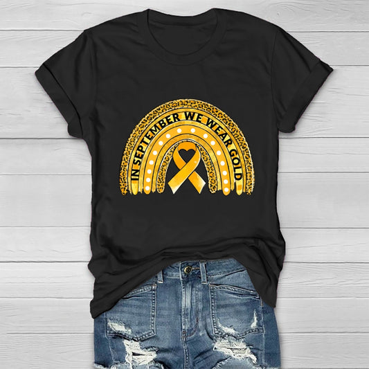 In September We Wear Gold Childhood Cancer Awareness Healthwear T-shirt