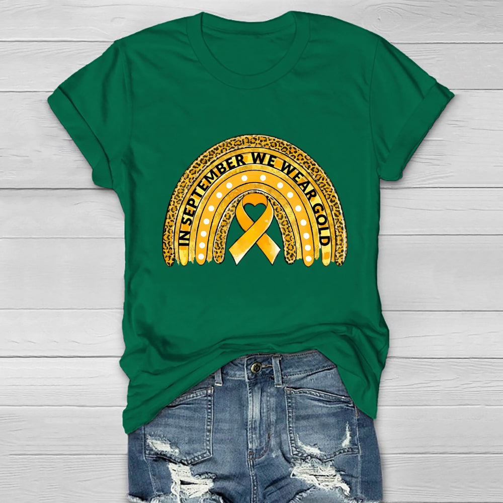 In September We Wear Gold Childhood Cancer Awareness Healthwear T-shirt