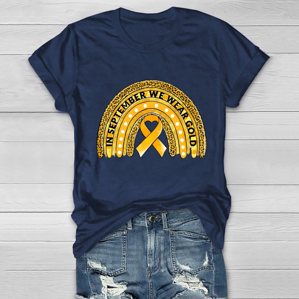 In September We Wear Gold Childhood Cancer Awareness Healthwear T-shirt