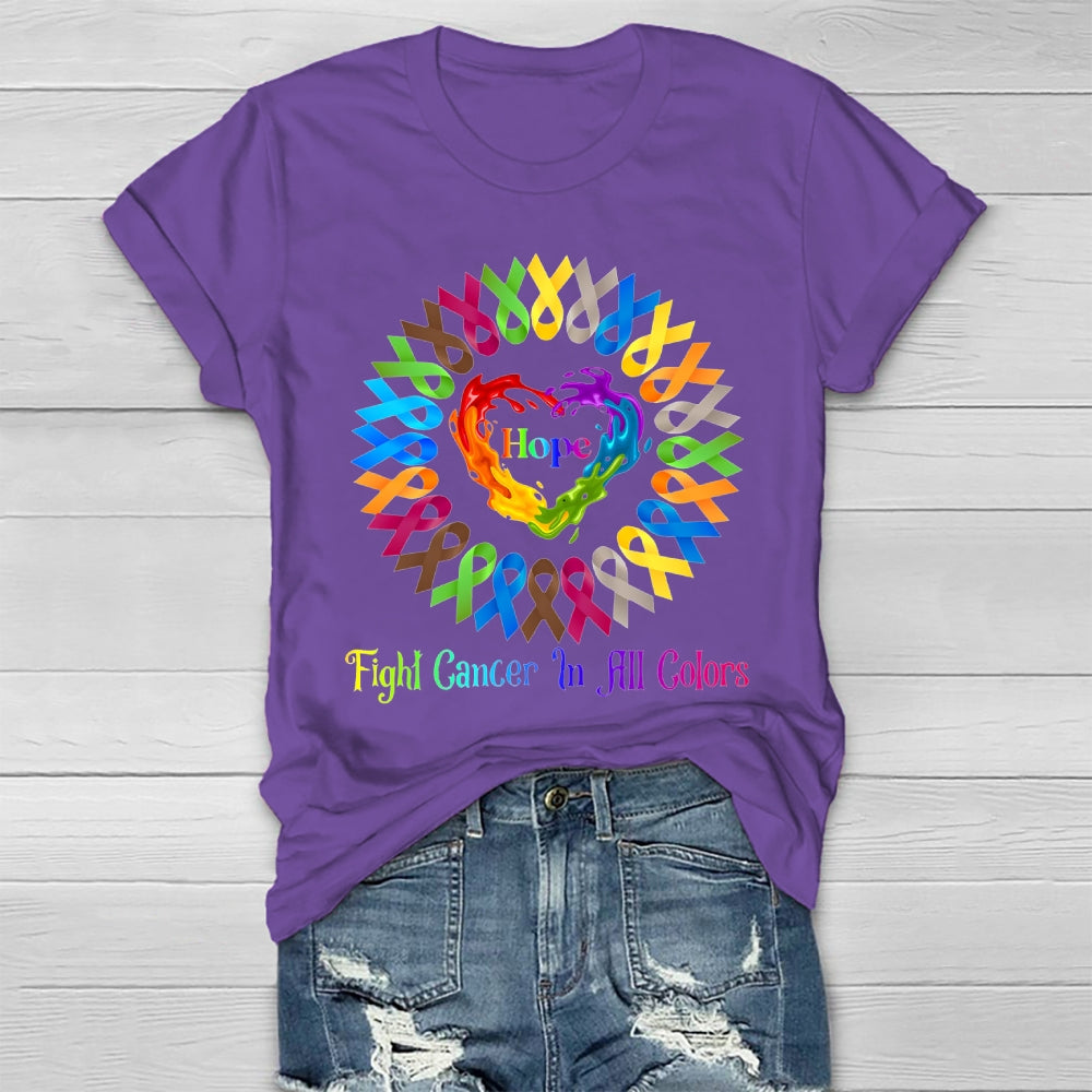 Hope Fight Cancer In All Colors Healthwear T-shirt