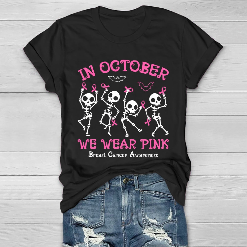 In October We Wear Pink Halloween Healthwear T-shirt