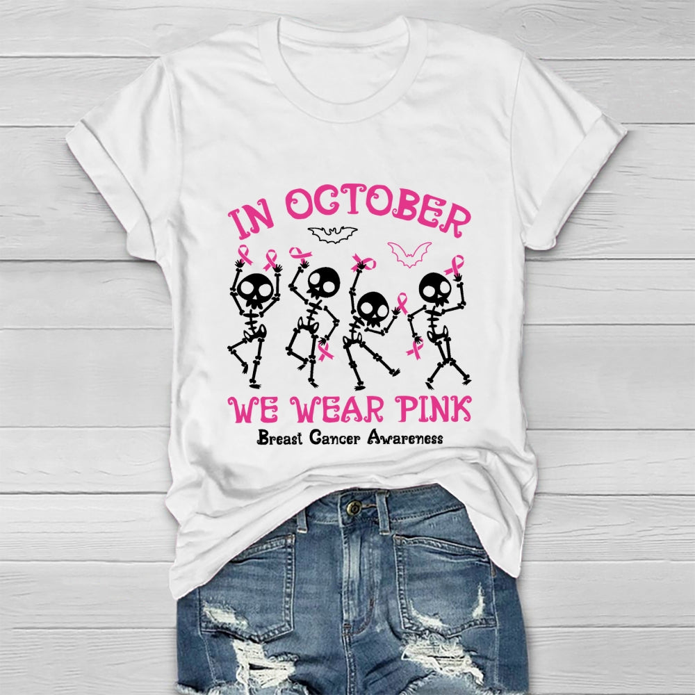 In October We Wear Pink Halloween Healthwear T-shirt