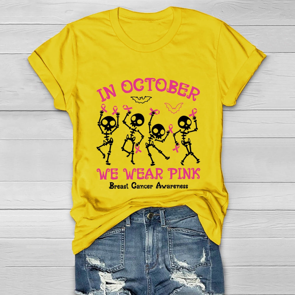 In October We Wear Pink Halloween Healthwear T-shirt